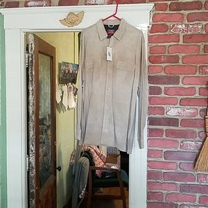 Woodward Marshall Fields vintage suede shirt size large tall VNTG